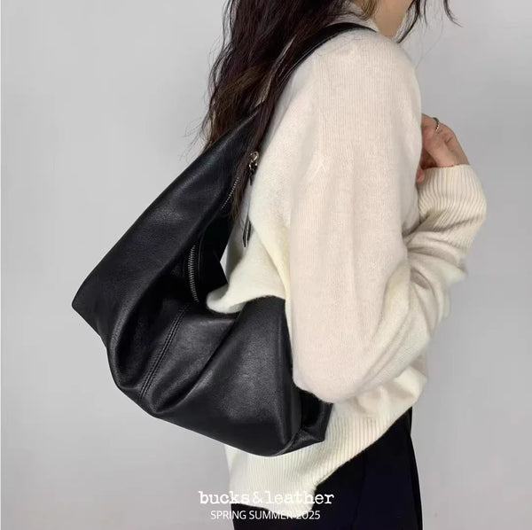 [Bucks & Leather] Italian Sheepskin Cowhide Shoulder Bag