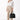 Full body view of the model wearing Large-Capacity Cowhide Leather Tote – Retro Handbag & Underarm Shoulder Bag for Women (Black In-Stock)